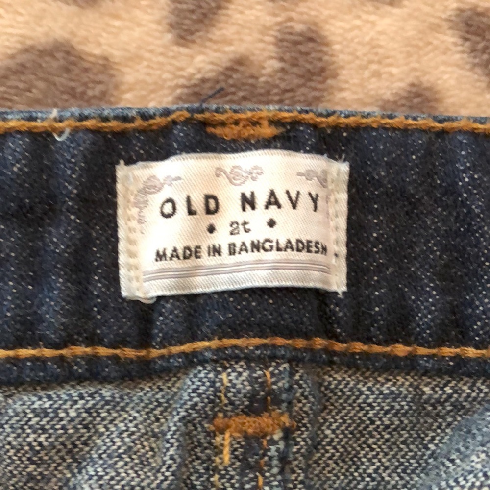 Old Navy Blue Dark Wash Jeans Convertible Crop Straight Leg 4 Pocket Size 2T - Picture 8 of 14